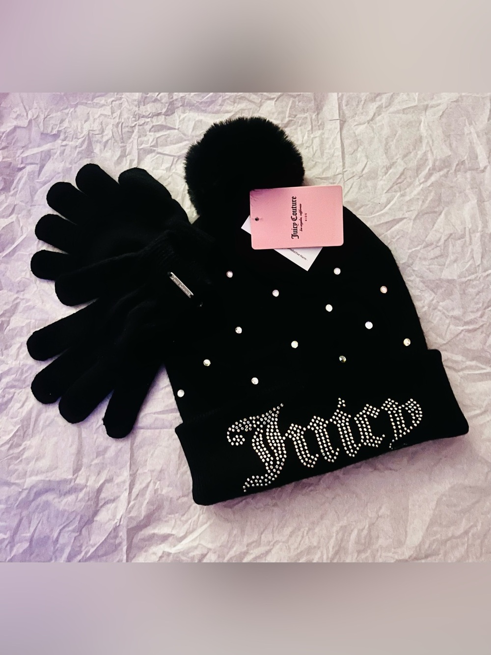 NWT Women’s Juicy Couture Beanie & Gloves Set